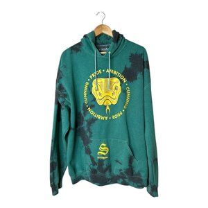 Harry Potter Slytherin House Green Tie-Dye Hoodie Unisex Size XL Bold Logo Print